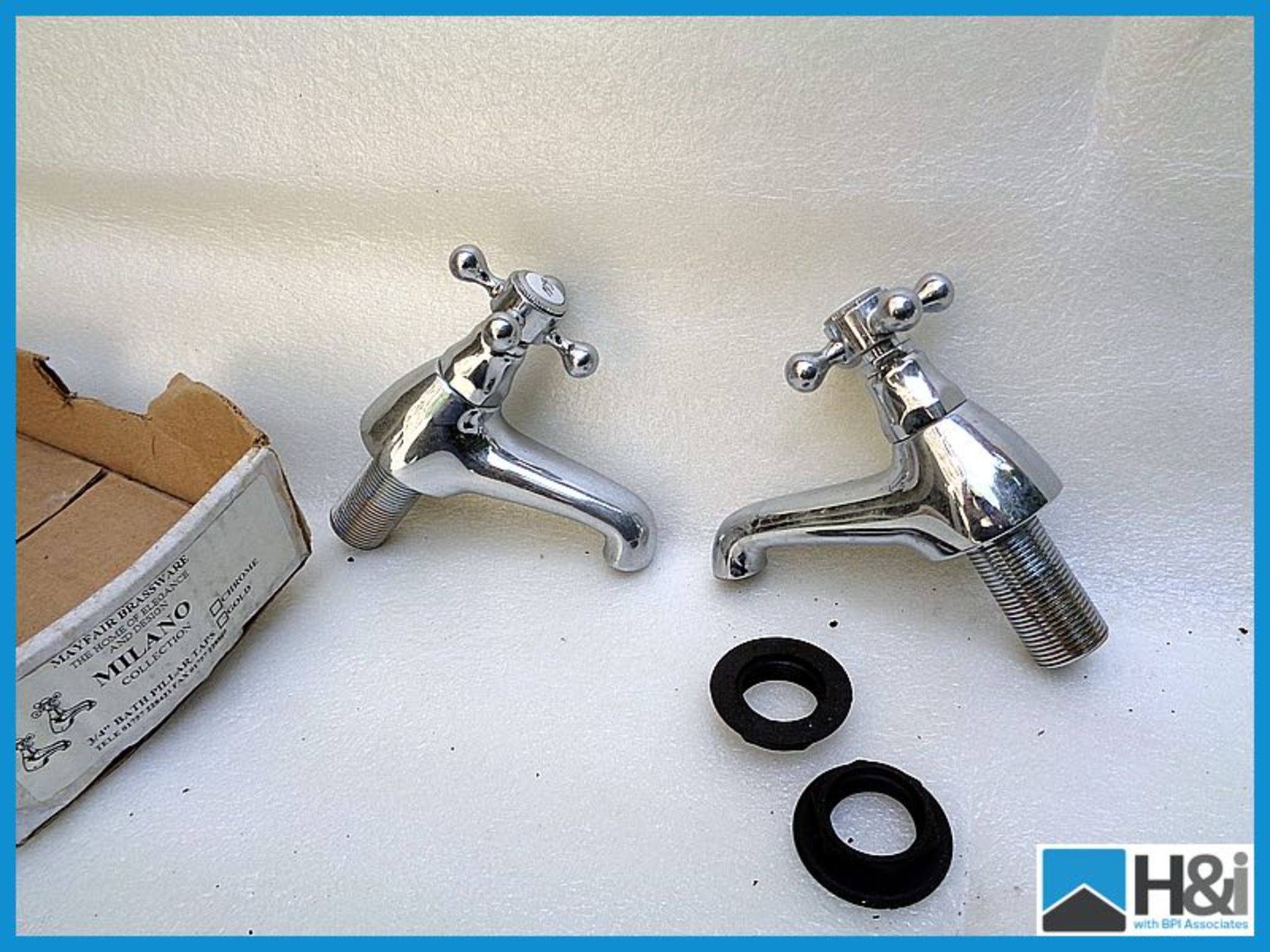 1 x pr bath taps chrome Appraisal: Good Serial No: NA Location: H&I, The Auction House, Backridge