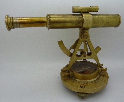 A reproduction brass telescope