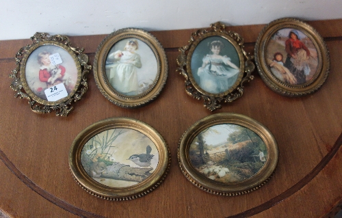 Three portrait miniatures and three others