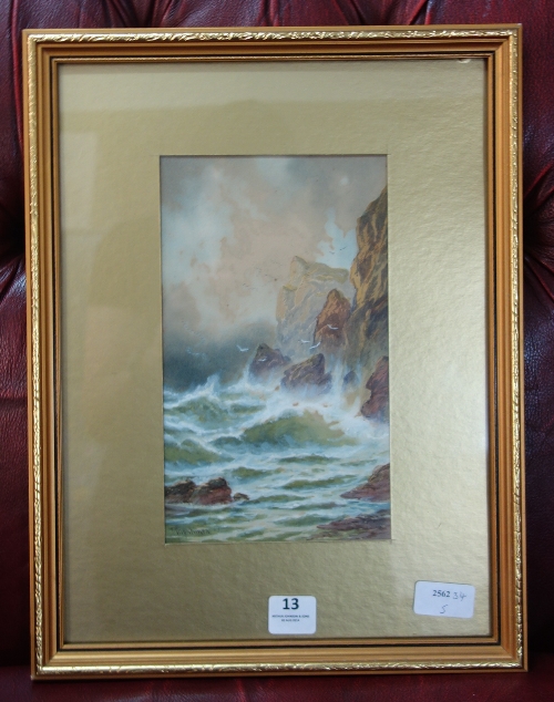 T. Mortimer, Nr Newquay, Cornwall, watercolour, framed