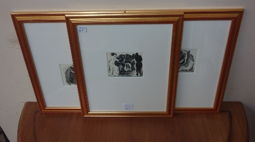 A set of three Blaire Hughes Stanton engravings, The Confessions of an English Opium Eater,