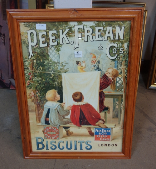 A reproduction Peak, Frean & co`s advertising print, framed