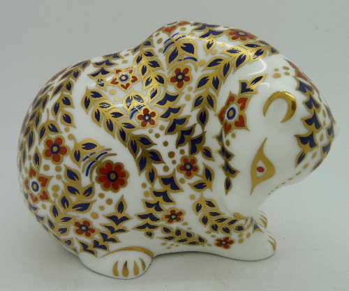 A Royal Crown Derby paperweight, Russian Bear, with silver stopper