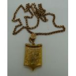 A 9ct gold locket on a 9ct gold chain, l