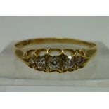 A Victorian 18ct gold five stone diamond