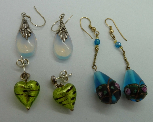 Three pairs of earrings