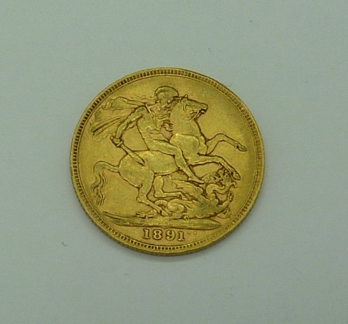 A Victorian 1891 full sovereign