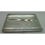 A silver cigarette case, by Mappin & Web