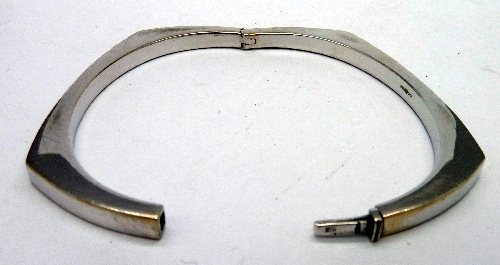 A 9ct white gold bangle, weight 14.1g - Image 2 of 2