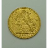 An Edward VII 1907 full sovereign