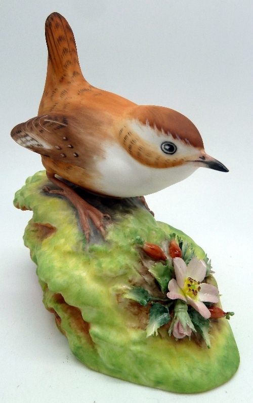 A Royal Crown Derby figure, Hedgerow Wren, for Sinclairs, 86 of 100, S.P. Slack, with box