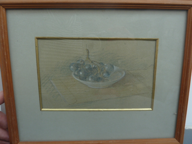 Johan Daly, Still Life, c1970, pencil and chalk on paper, signed en verso, framed, mounted and