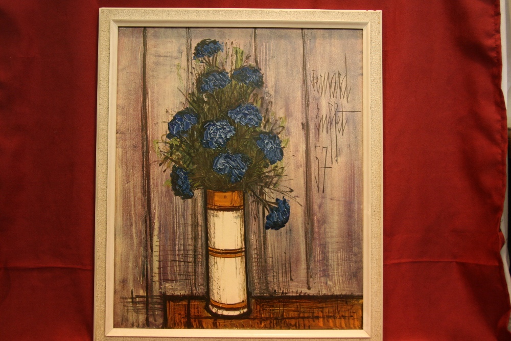 A Bernard Buffet, still life print of flowers 61cm x 52cm