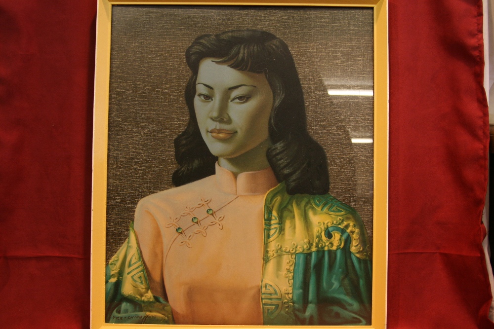 A Tretchikoff portrait print, 70cm x 58cm