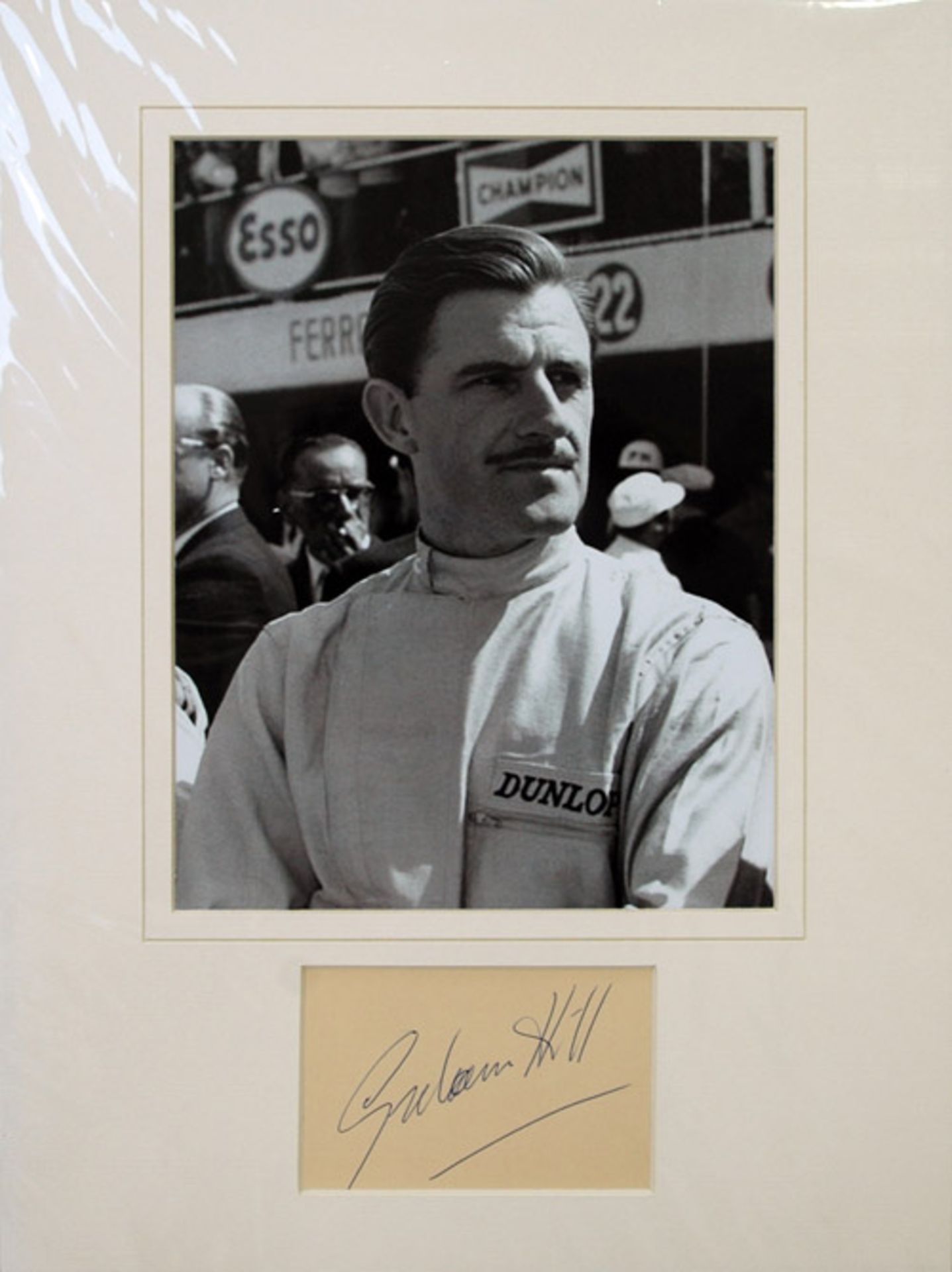 Autograph Matted with 10x8 portrait to dimensions 16x12 inchesGraham Hill was the only F1 racer to