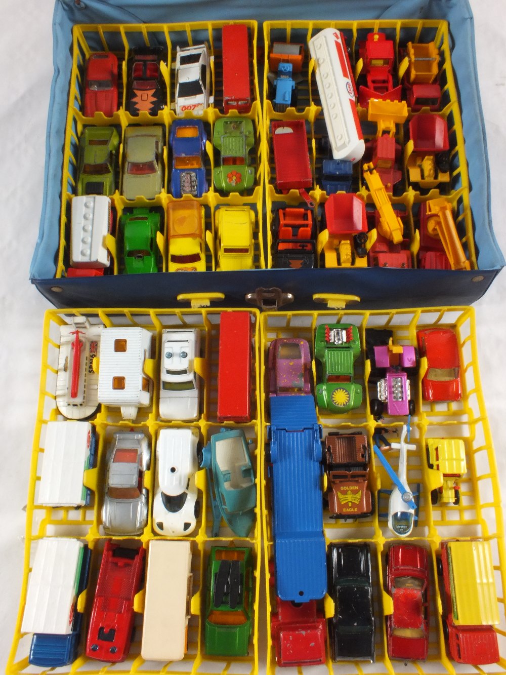 A Matchbox carry case and forty eight models