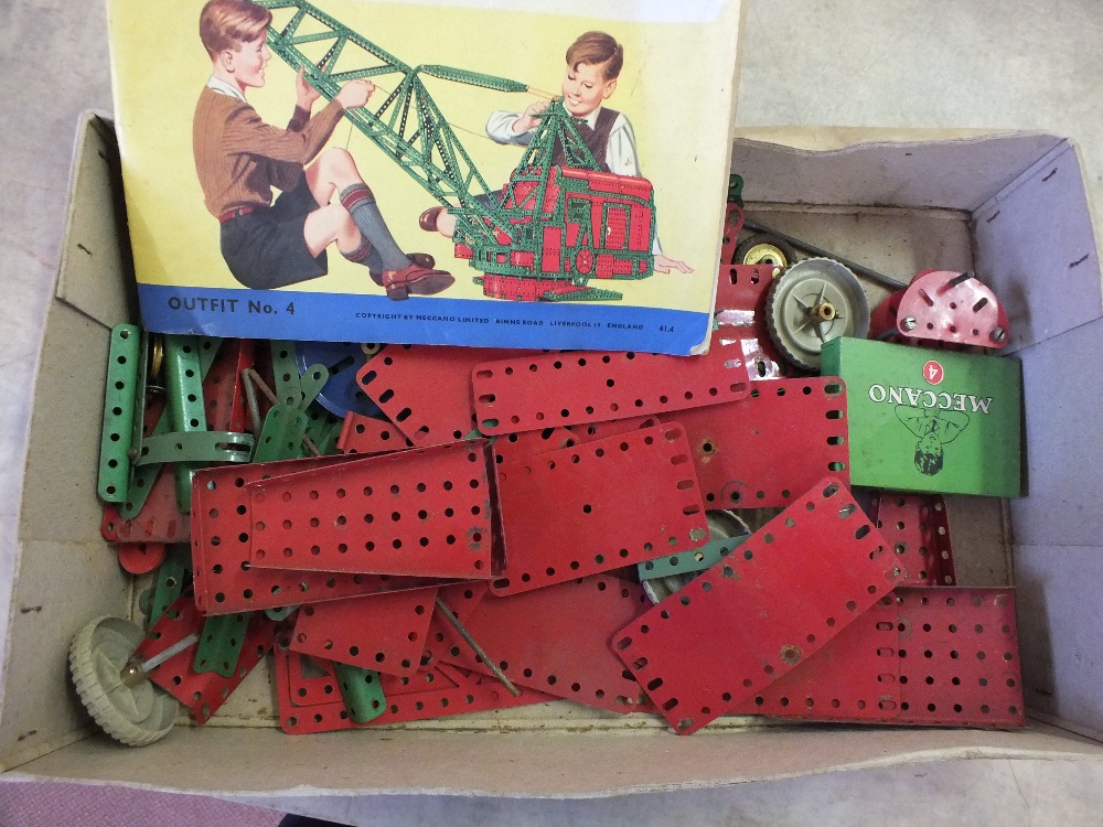 A box of various Meccano