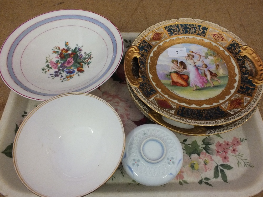 A pair of Vienna wall plates and other china