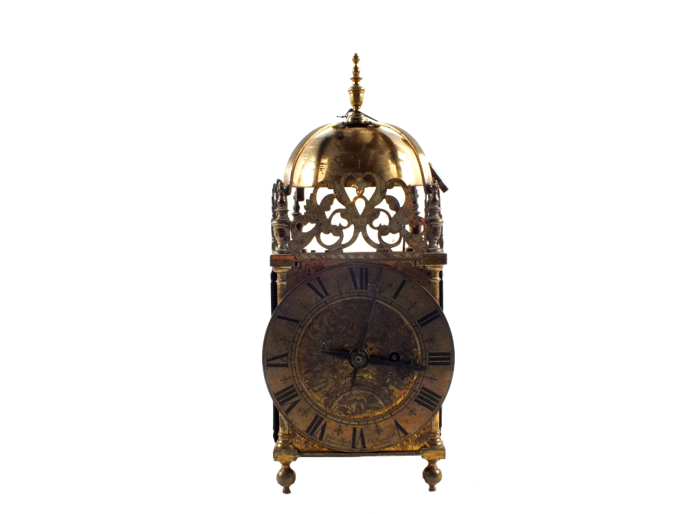 A Victorian Brass lantern clock with parson strike