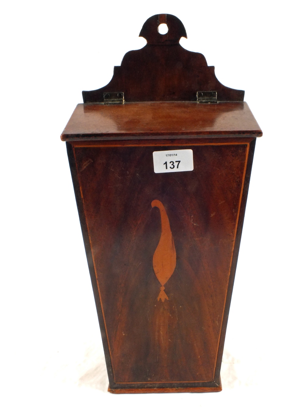 A 19th Century Mahogany inlaid candle box