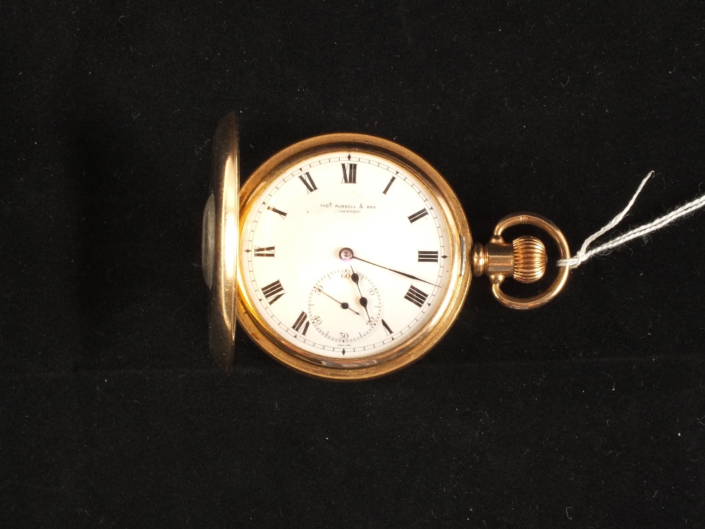 A Dennison Gold plated half hunter pocket watch