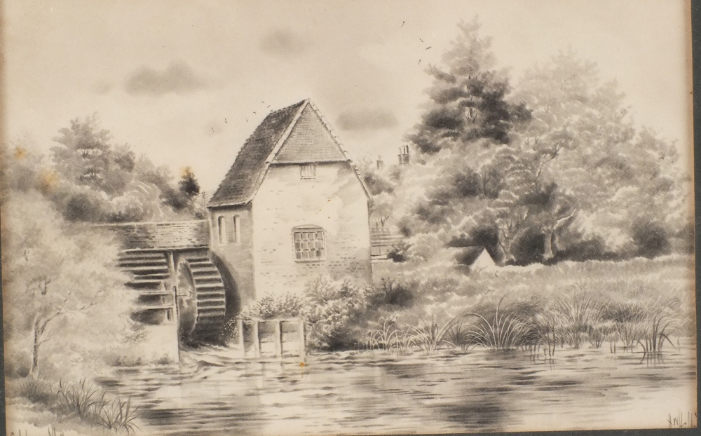 Two Hellngs drawings, Flatford Mill and one other