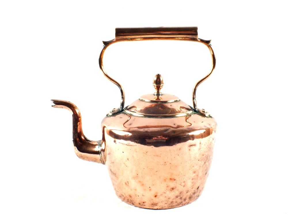 A large 19th Century circular seamed Copper kettle