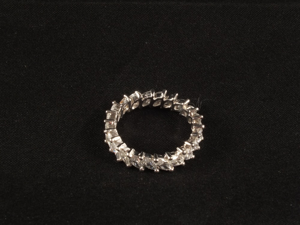 A white Gold marquise Diamond eternity ring, size O