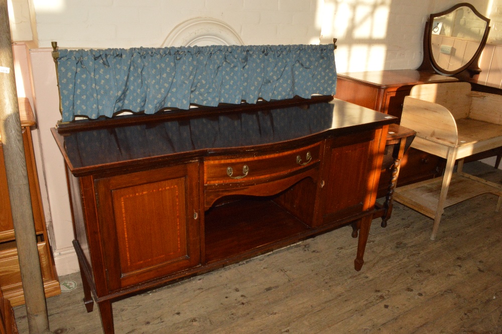 An Edwardian Mahogany inlaid and cross banded side board