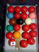 *2 Sets of Full Size Snooker Balls - 1 Incomplete