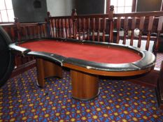 *Poker Table with Red Base Top on Stand