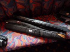 *5 Assorted Pool Cues in Carry Cases