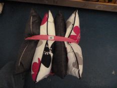 *4 Scatter Cushions - 2 Floral - 2 Charcoal in Satin