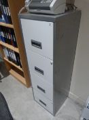 *4 Drawer Filing Cabinet (White & Silver)
