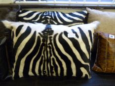 2 Zebra Style Cushions