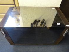 Suede & Mirrored Glass TV & Video Unit