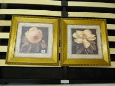 2 Gilt Framed Flower Prints