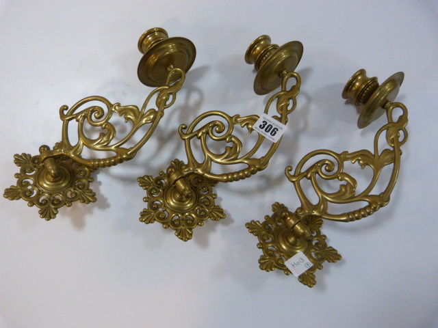3 Brass Candle Sconces