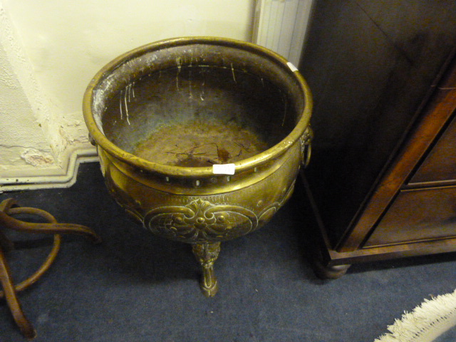 Large Brass Vintage Planter