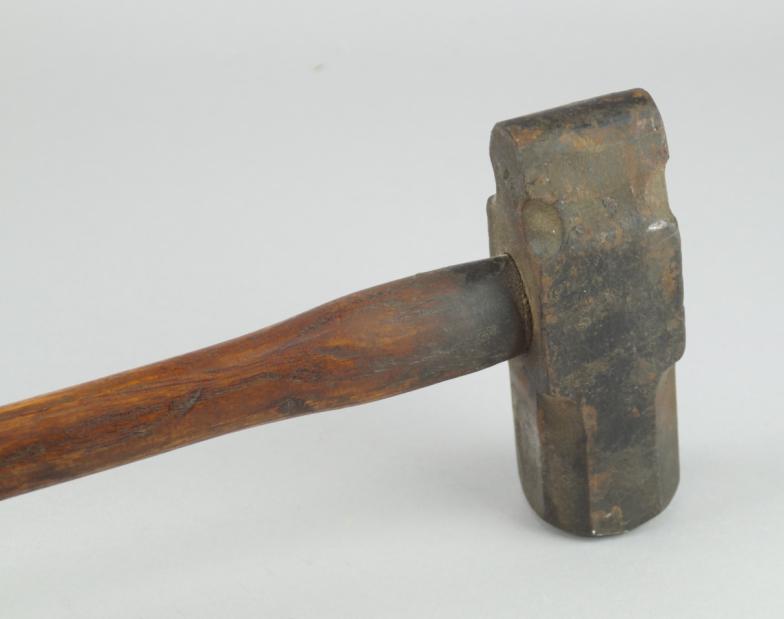 A Hardy Pick Ltd of Sheffield England sledge hammer, marked 1943 with bench mark.