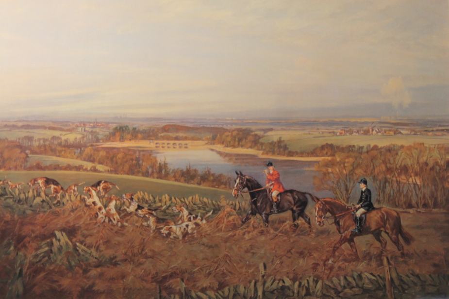 After John King. `The Quorn Hunt 1985`, limited edition print 83/250, 36cm x 52cm.