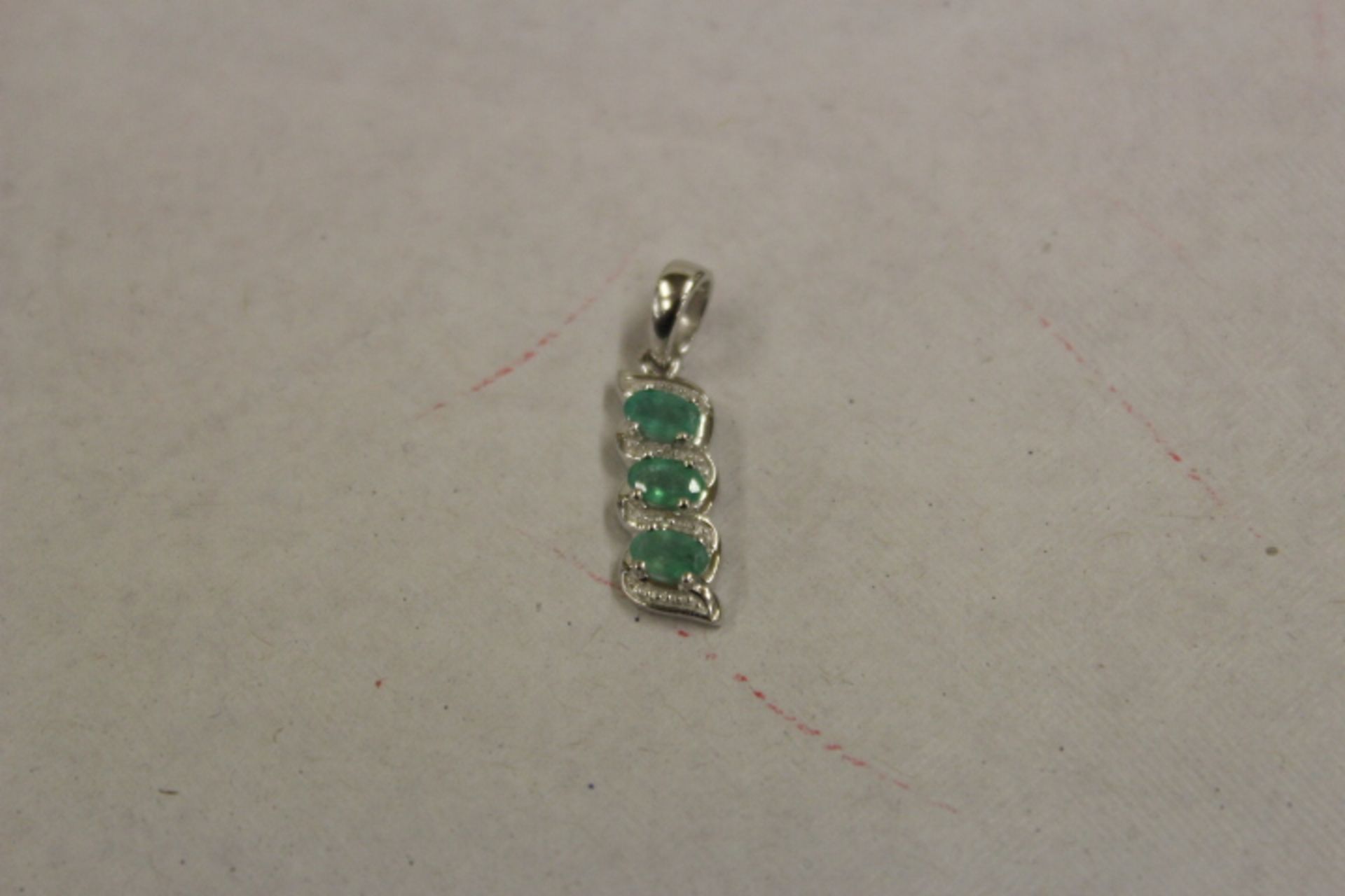 V Green Topaz & Diamond Drop Pendant