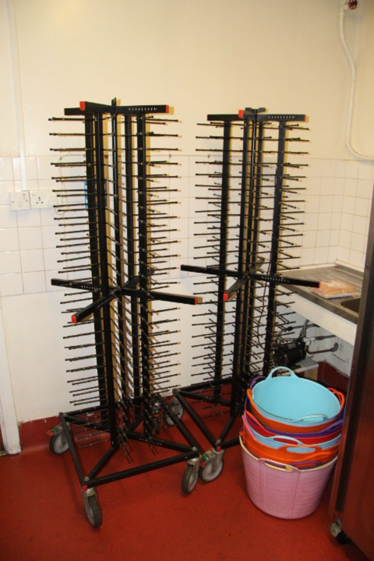 V Kitchen -  Two Commercial JackStack Plate Racks On Wheels