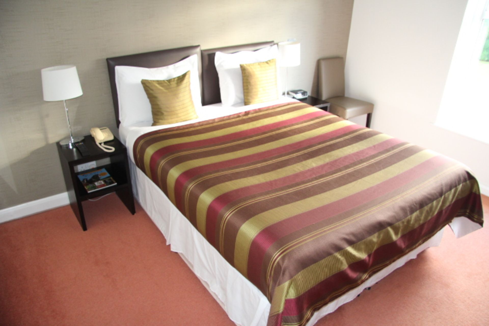 V Room 20 - Contents Of Room To Include Queen size Double Bed With Mattress & Leather Effect
