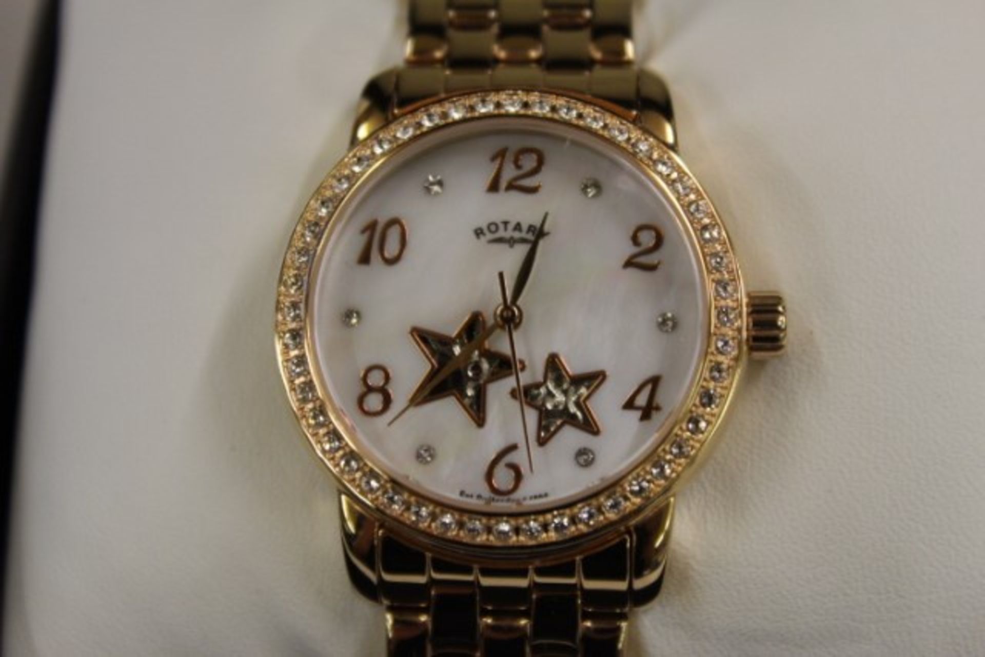 V Ladies Auto Stars Rose Bracelet Rotary Watch