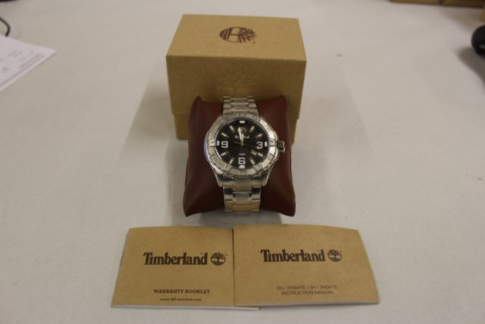 V Gents Timberland Black Date Face S/S Strap Watch With Box & Papers