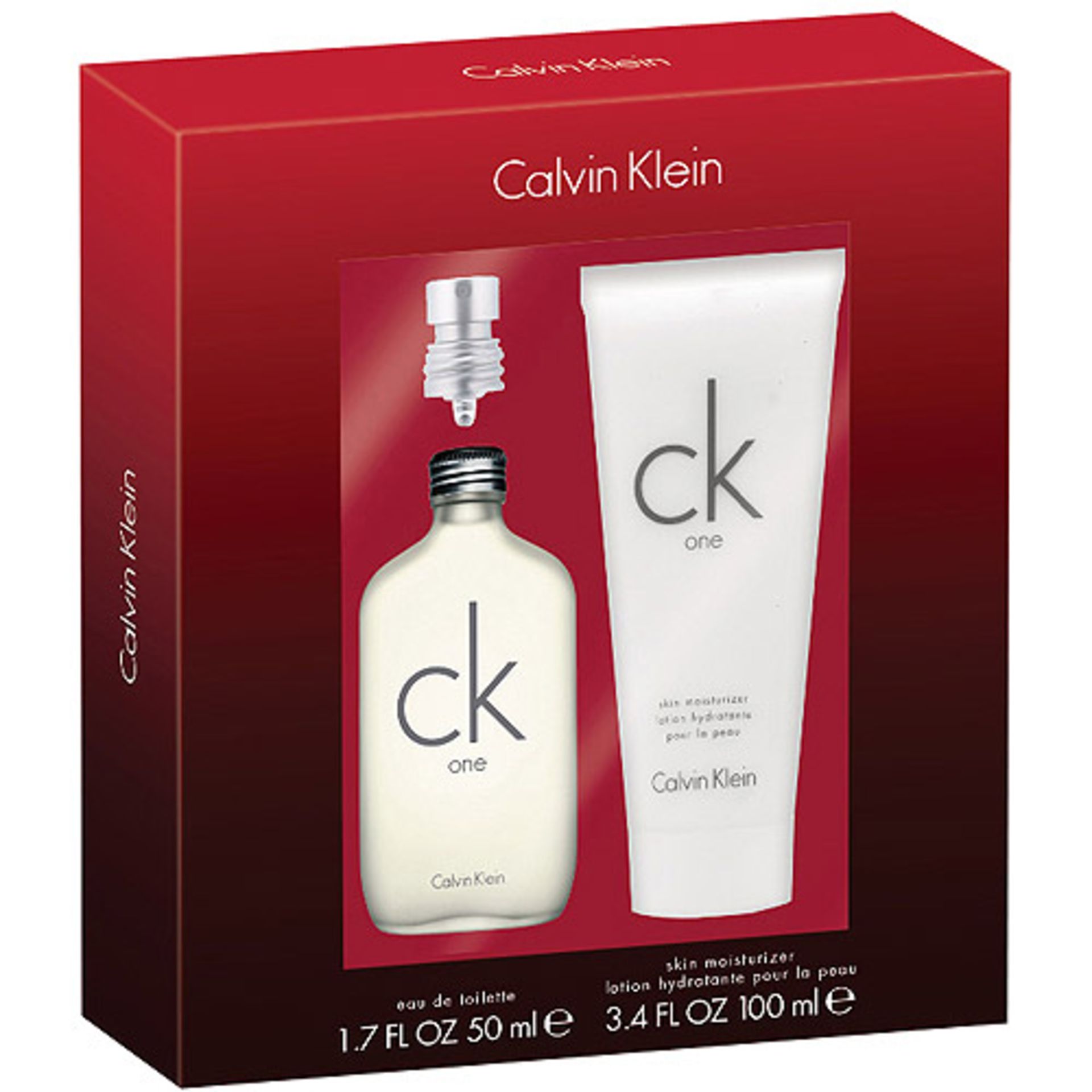 V Calvin Klein CK One Gift Set includes EDT vaporiser 50ml Eau de toilette and 100ml skin