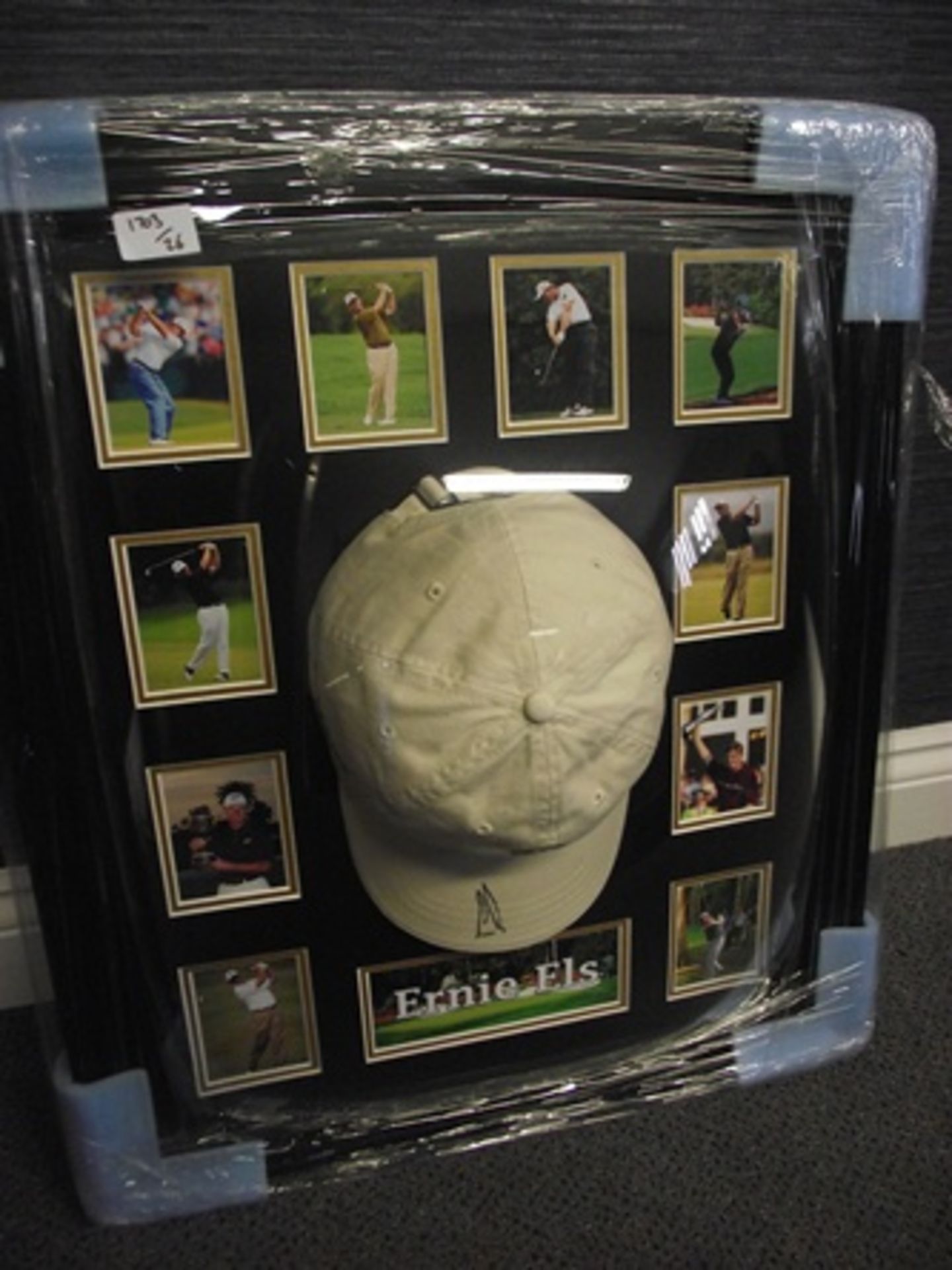 ERNIE ELS FRAMED SIGNED CAP  WITH CERTIFICATE OF AUTHENTICITY - Image 2 of 3