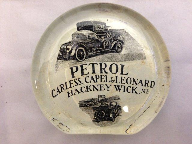 A rare Carless, Capel & Leonard of Hackney Wick, NE, glass paperweight with black and white image of