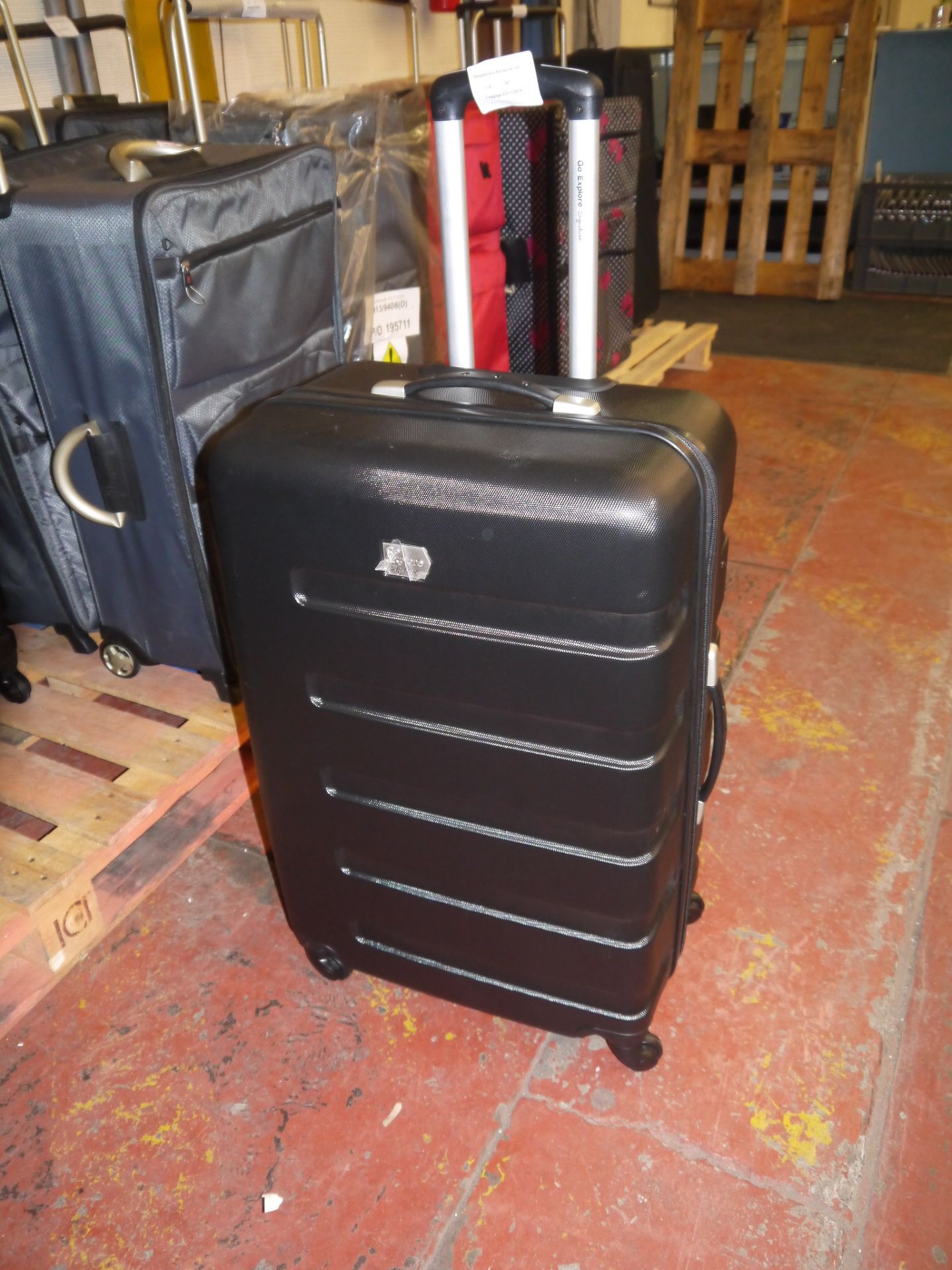 Go Explore Signature Large Black hard shell suitcase, in excellent condition